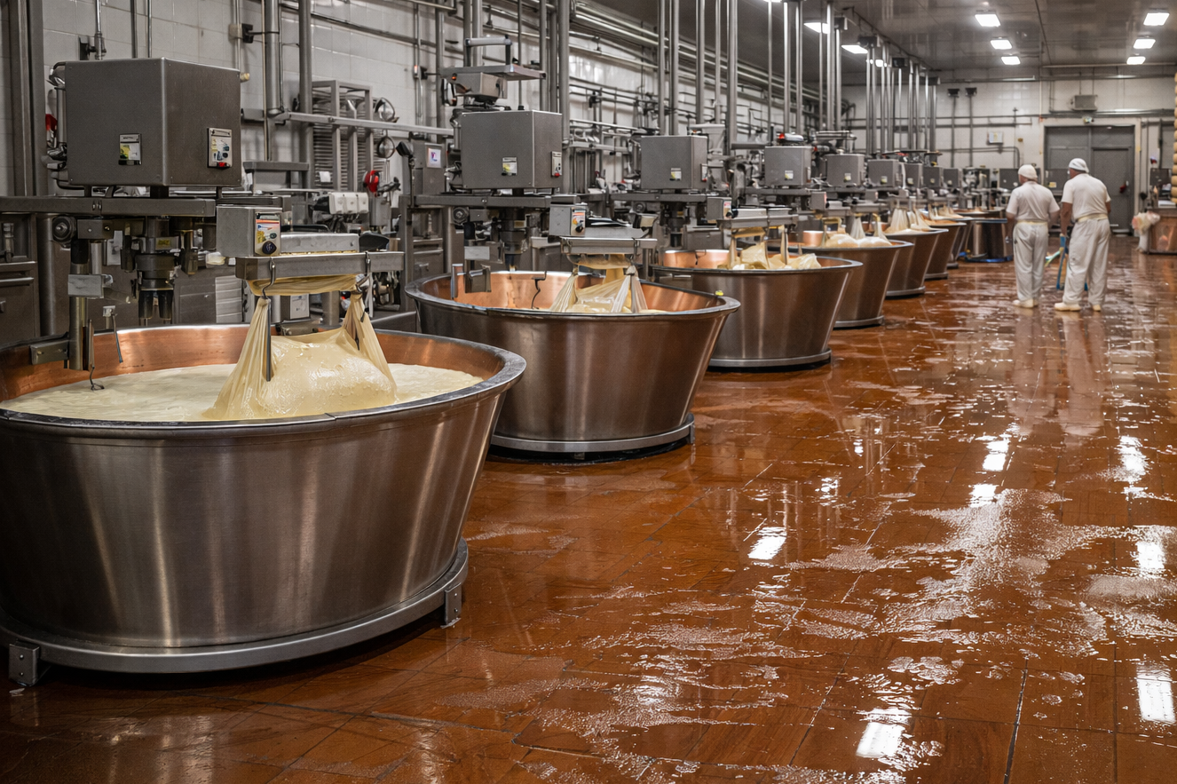 Sanitizing dairies and dairy processing industry